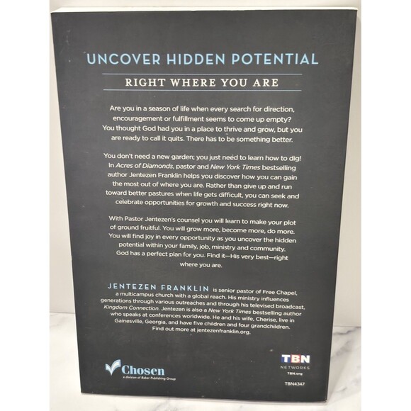 Acres of Diamonds : Discovering God's Best Right Where You Are by Jentezen - Picture 4 of 4